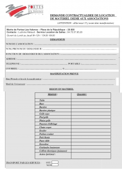 Demande de matériel destiné aux associations