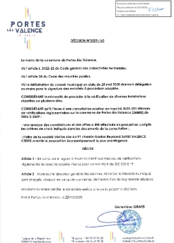 Décision 2025/165 - Signature d'un marché