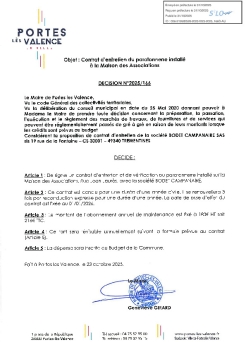 Décision n° 2025/166 - Signature d'un contrat d'entretien