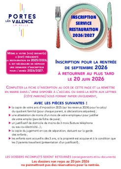 Inscription à la cantine 2026
