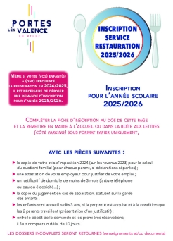 Inscription à la cantine 2025-2026