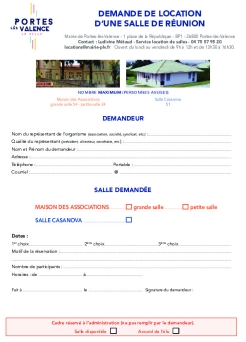 Formulaire de location de salles de réunion