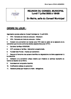 Ordre du jour CM 07-07-25