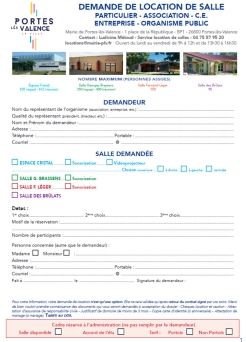 Formulaire de location de salle  (format PDF)