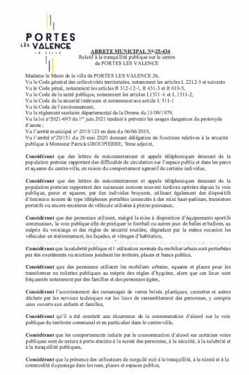 2025/434 - Tranquillité publique