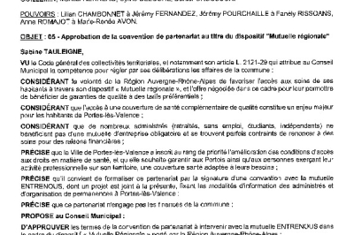 Délibération CM du 28/09/2026 - Approbation convention dispositif de mutuelle régionale
