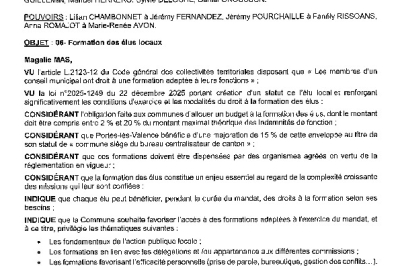 Délibération CM du 28/09/2026 - Formation des élus