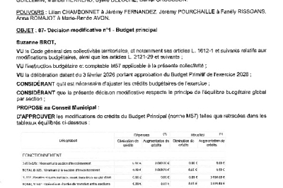 Délibération CM du 28/09/2026 - DM n°1 Budget principal
