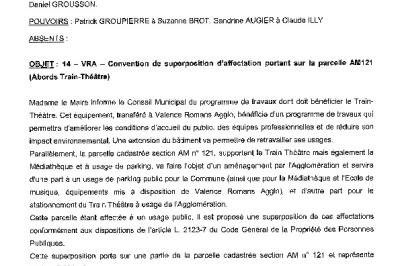 Délibération CM du 29/06/2026 - Convention de superposition d'affectation parcelle AM121