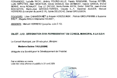 Délibération CM du 20/04/2026 - Désignation représentant SDH