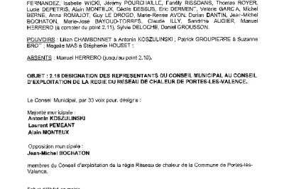 Délibération CM du 20/04/2026 - Désignation représentants Régie réseau de chaleur