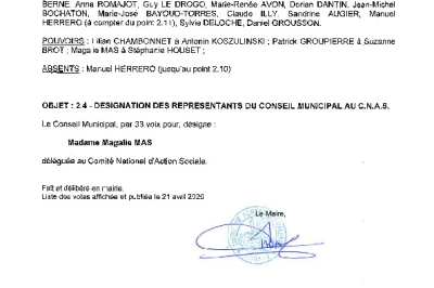 Délibération CM du 20/04/2026 - Désignation du représentant CNAS