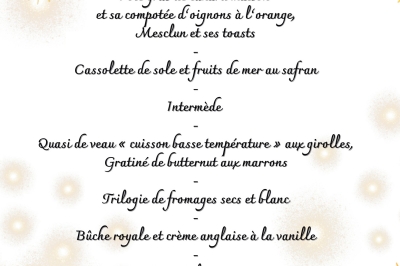 Menu Réveillon du comité des fêtes