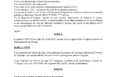 Arrêté 2026/79 - Règlementation de la circulation et du stationnement sur la commune