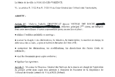 Arrêté 2026/152 - Délégation à un agent