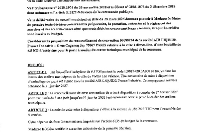 Décision 2026/162 - Signature d'un marché