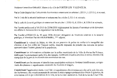 Arrêté 2026/221 - Horaires de fermeture des épiceries et boulangeries de nuit