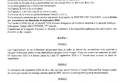 Arrêté 2026/315 - Occupation du domaine public