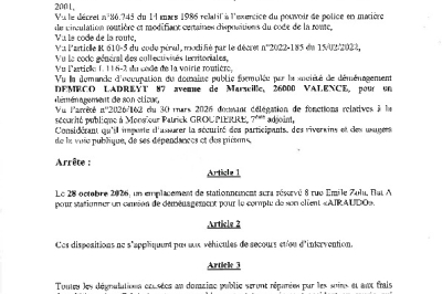 Arrêté 2026/388 - Occupation du domaine public le 28/10/2026