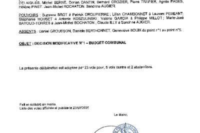 Délibération CM 22-09-2025 Décision modificative n°1. Budget communal