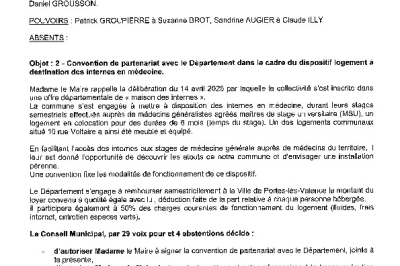 Délibération CM du 29/06/2026 - Convention de partenariat avec le Département - Logements à destination des internes en médecine