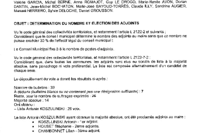 Délibération CM du 28/03/2026 - Détermination du nombre et élection des adjoints