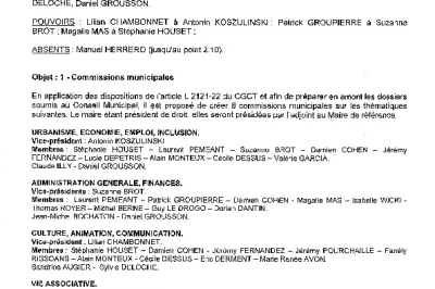 Délibération CM du 20/04/2026 - Commissions municipales