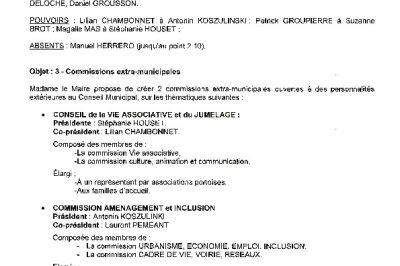 Délibération CM du 20/04/2026 - Commissions extra-municipales