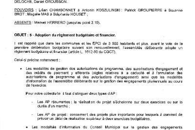 Délibération CM du 20/04/2026 - Réglement budgétaire et financier