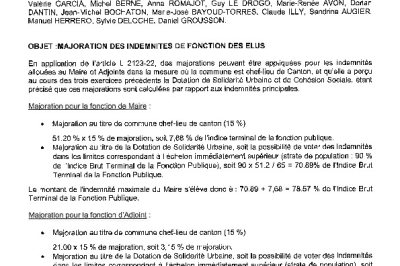 Délibération CM du 28/03/2026 - Majoration des indemnités de fonction