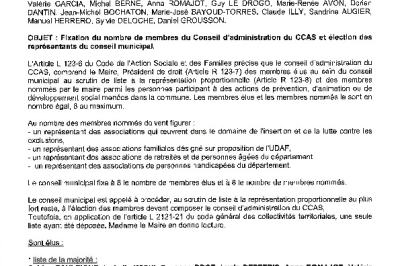 Délibération CM du 28/03/2026 - Désignation des reperésentants au CCAS