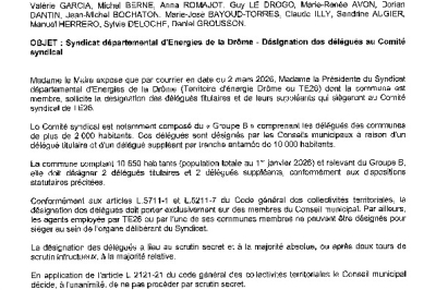 Délibération CM du 28/03/2026 - Désignation des délégués au SDED