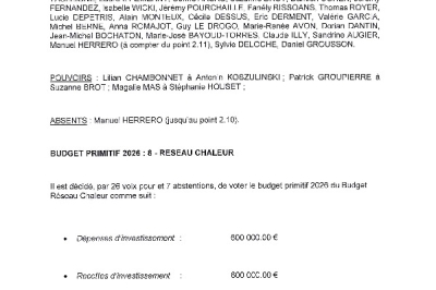 Délibération CM du 20/04/2026 - Budget primitif réseau de chaleur