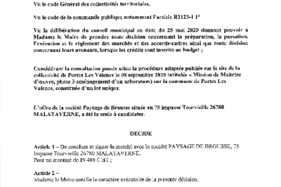 Décision 2026/20 - Signature d'un marché de maîtrise d'oeuvre