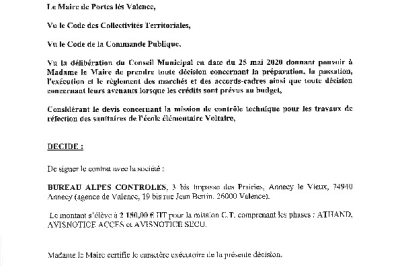 Décision 2026/23 - Signature d'un marché