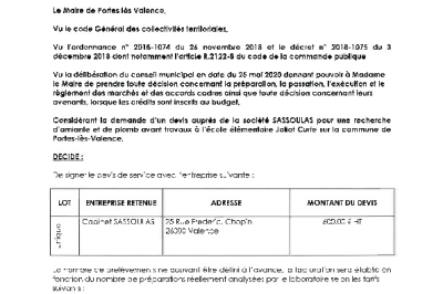 Décision 2026/25 - Signature d'un marché