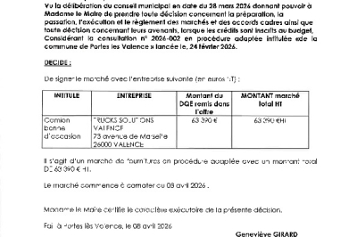 Décision 2026/54 - Signature d'un marché public