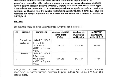 Décision 2026/63 - Signature d'un marché