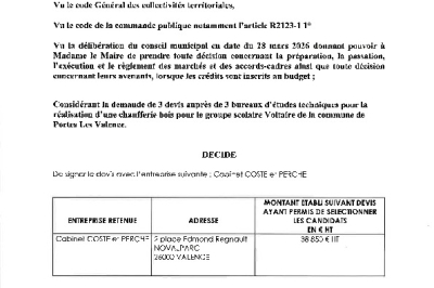 Décision 2026/66 - Signature d'un marché