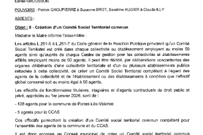 Délibération CM du 29/06/2026 - Création CST commun avec le CCAS