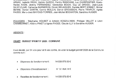 Délibération CM du 03/02/2026 - Budget primitif Commune