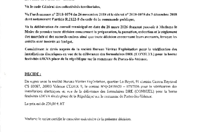 Décision 2026/160 - Signature d'un marché