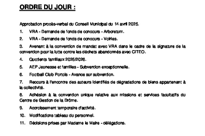 Ordre du jour CM 07-07-25