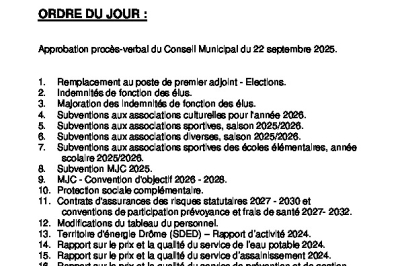Ordre du jour CM du 17/11/2025