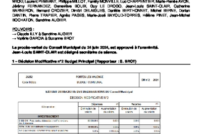 Procès-verbal du Conseil Municipal du 30 septembre 2024