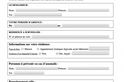 Formulaire Dispositif Sécurité Vacances