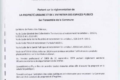 Arrêté 22-549 Propreté urbaine