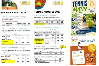 Flyer rentrée septembre 2026- Tennis Club de Portes-les-Valence p1